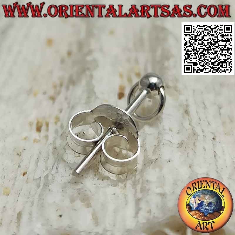 Mini earring / noseband in silver, the ball with the inserted headband