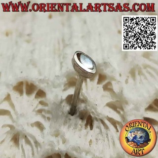 Mini pendiente / punto de nariz en plata con lanzadera de nácar