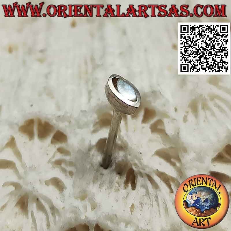 Mini pendiente / punto de nariz en plata con lanzadera de nácar