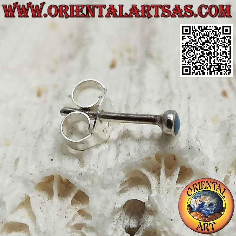 Mini boucle d'oreille / nez point en argent avec navette turquoise