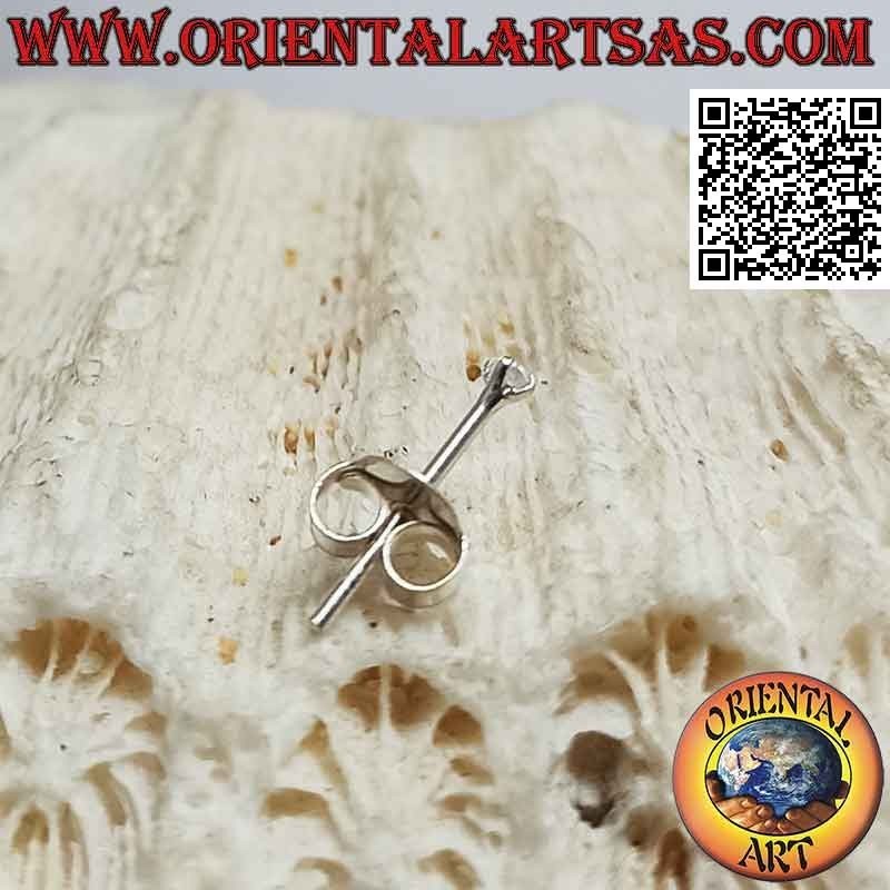 Mini boucle d'oreille en argent, point lumineux zircon facetté (rond)