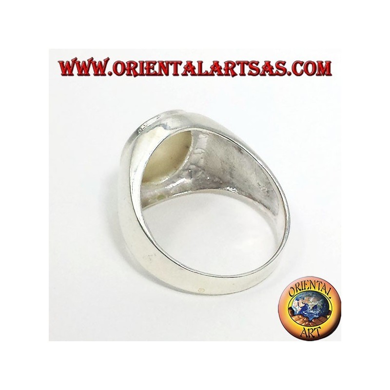 Silberring mit Perlmutt Oval