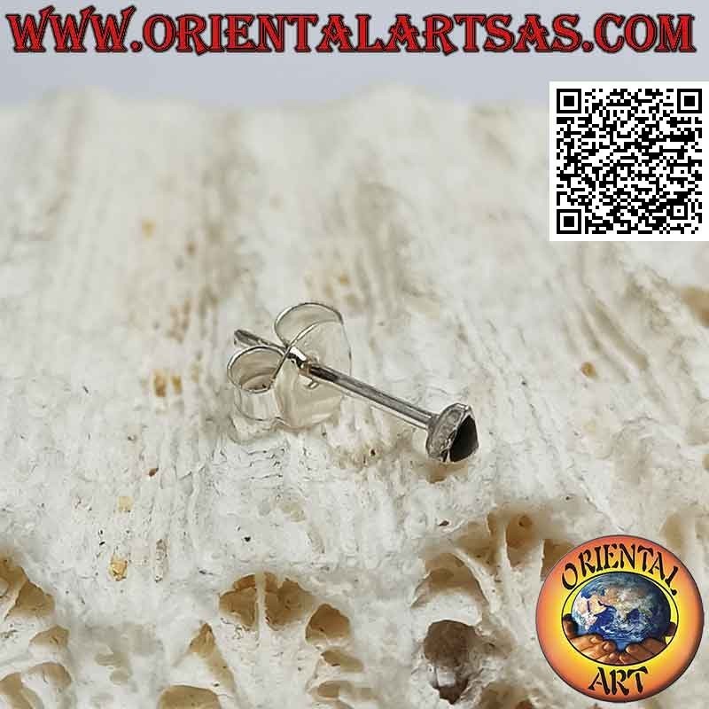 Mini orecchino / puntino da naso in argento, triangolo con onice centrale