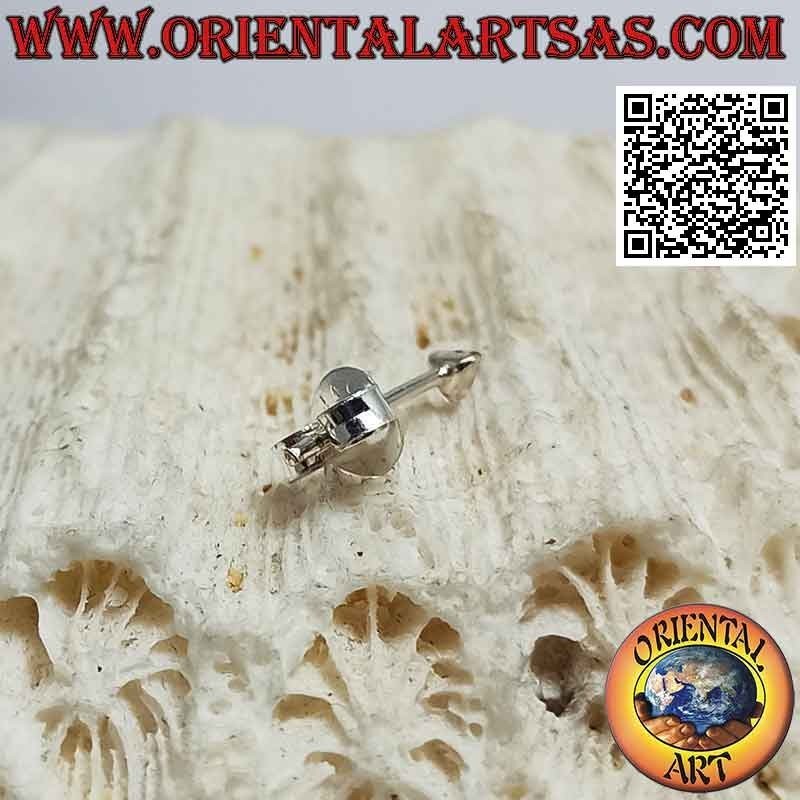 Mini boucle d'oreille / pointe de nez en argent, triangle avec onyx central