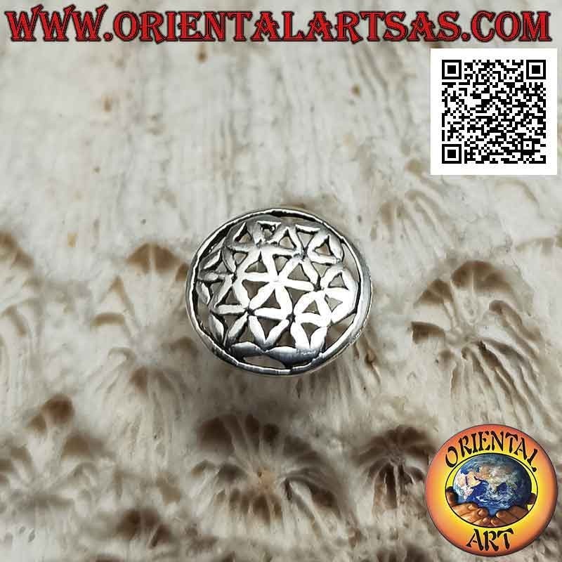 Mini silver earring, flower of life (large)