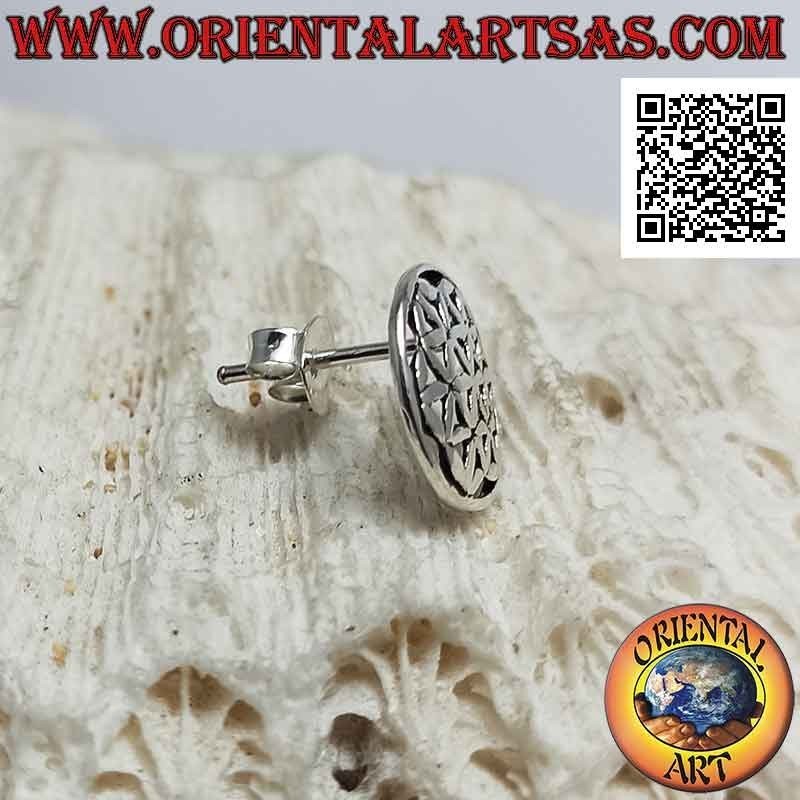 Mini orecchino in argento, il fiore della vita (grande)