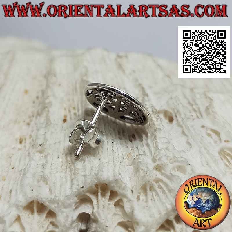 Mini orecchino in argento, il fiore della vita (grande)
