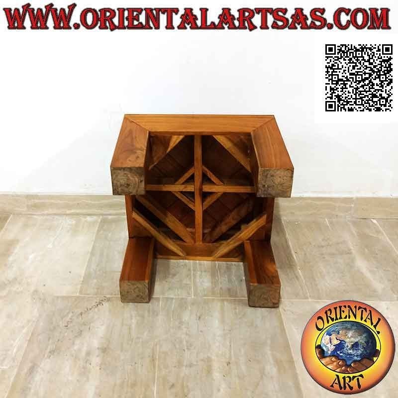 Quadratischer quadratischer Couchtisch im "Essential"-Stil aus Teakholz (40 * 40)