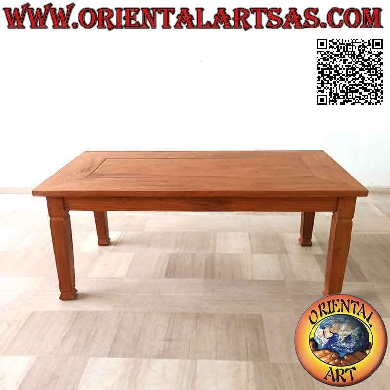 Abnehmbarer massiver rechteckiger Tisch im "essentiellen" Stil aus Teakholz (200 * 100)
