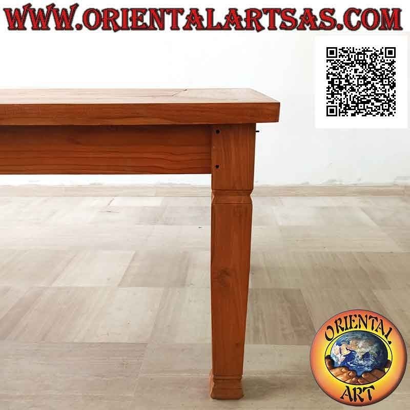 Table rectangulaire massive amovible de style "essentiel" en bois de teck (200*100)