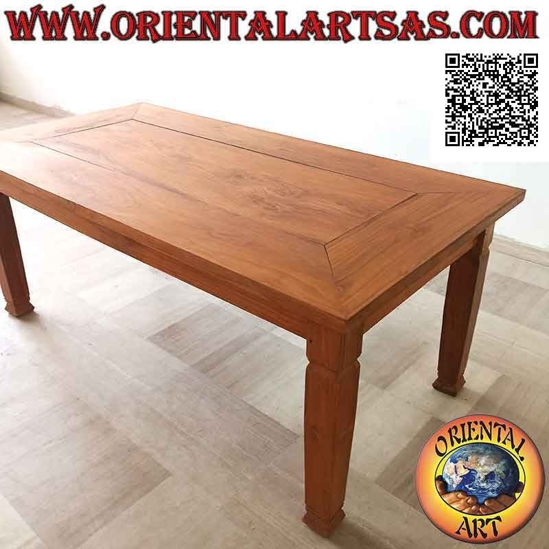 Tavolo massiccio rettangolare in stile "essential" smontabile in legno di teak (200*100)