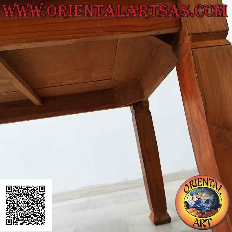 Mesa rectangular masiva extraíble de estilo "esencial" en madera de teca (200 * 100)