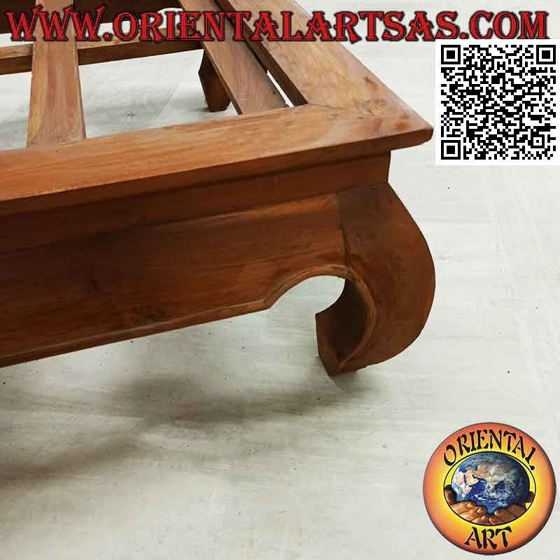 Letto singolo etnico in stile oppio (opium) in legno di teak