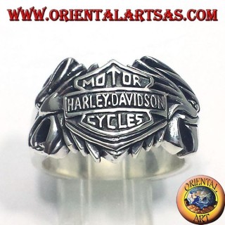 anello in argento Harley Davidson fra due  aquile