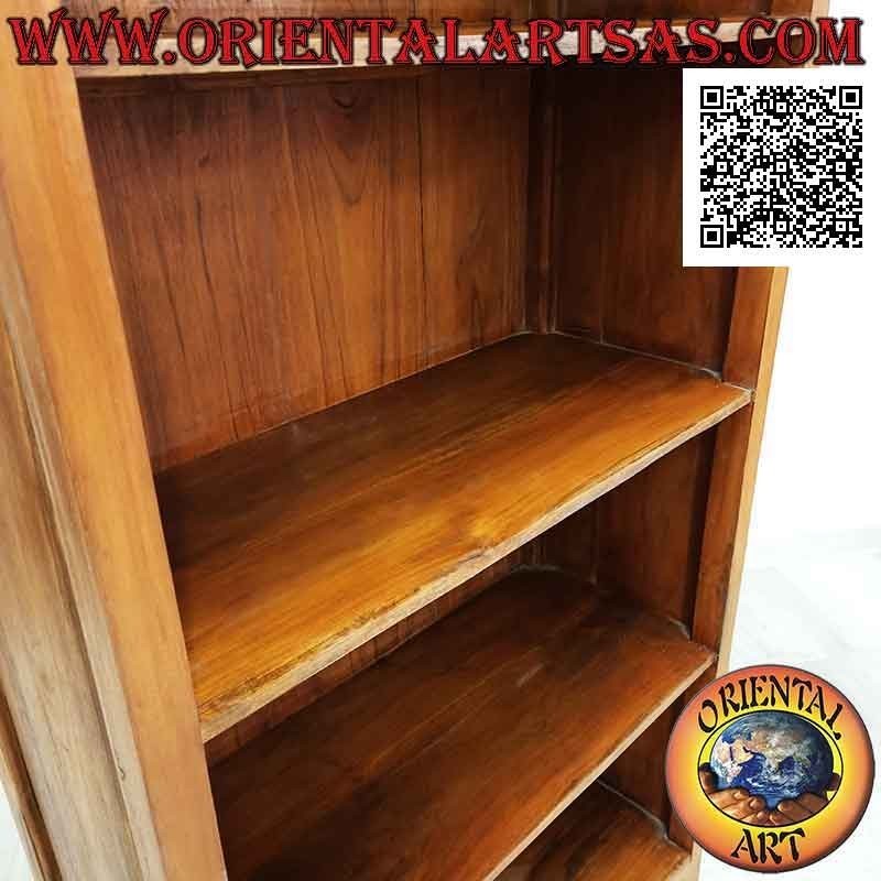 Librería de cuatro baldas y dos cajones con estructura de columnas dóricas en madera de teca (80x40)