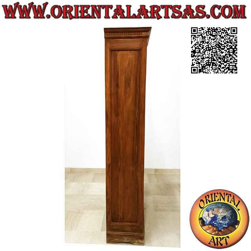 Libreria a quattro ripiani e due cassetti con cornice a colonnine doriche in legno di teak (80x40)