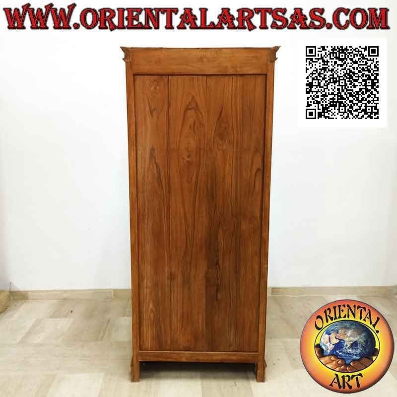 Librería de cuatro baldas y dos cajones con estructura de columnas dóricas en madera de teca (80x40)