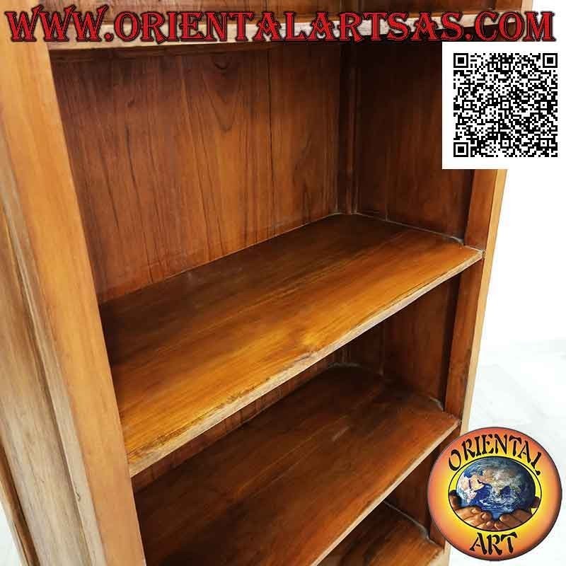 Librería de cuatro baldas y dos cajones con estructura de columnas dóricas en madera de teca (70x40)