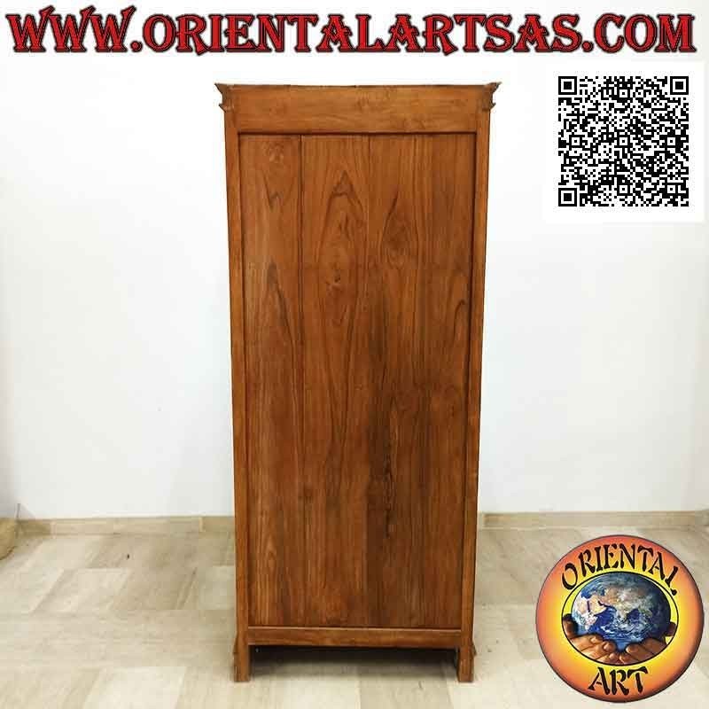 Bookcase with four shelves and two drawers with Doric columns frame in teak wood (70x40)