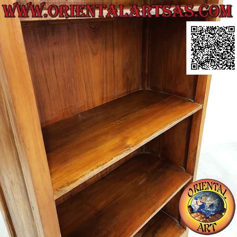 Librería de cuatro baldas y dos cajones con estructura de columnas dóricas en madera de teca (60x40)