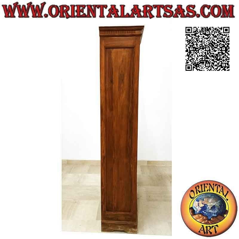 Libreria a quattro ripiani e due cassetti con cornice a colonnine doriche in legno di teak (60x40)