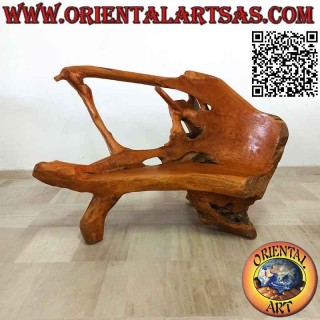 Fauteuil banc en racine de teck naturel (100h x 147x86)