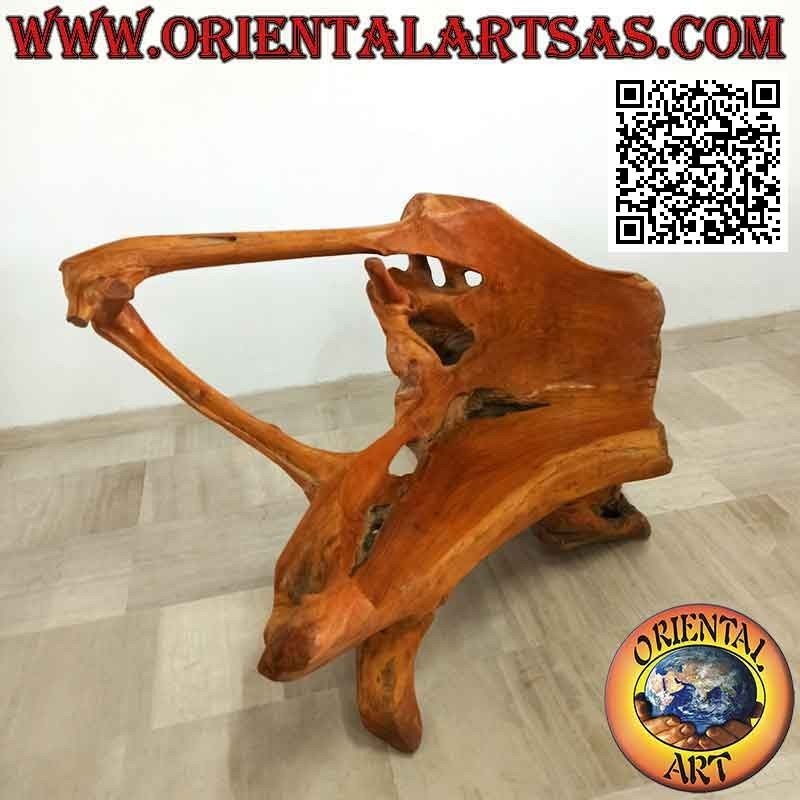 Armchair bench in natural teak root (100h x 147x86)