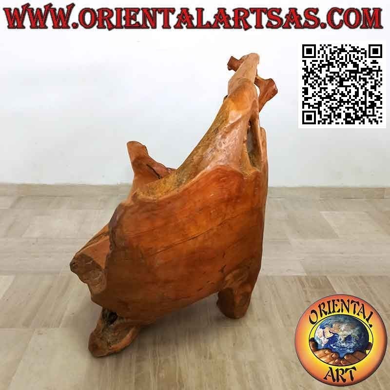 Panca poltrona in radice naturale di legno teak (100h x 147x86)