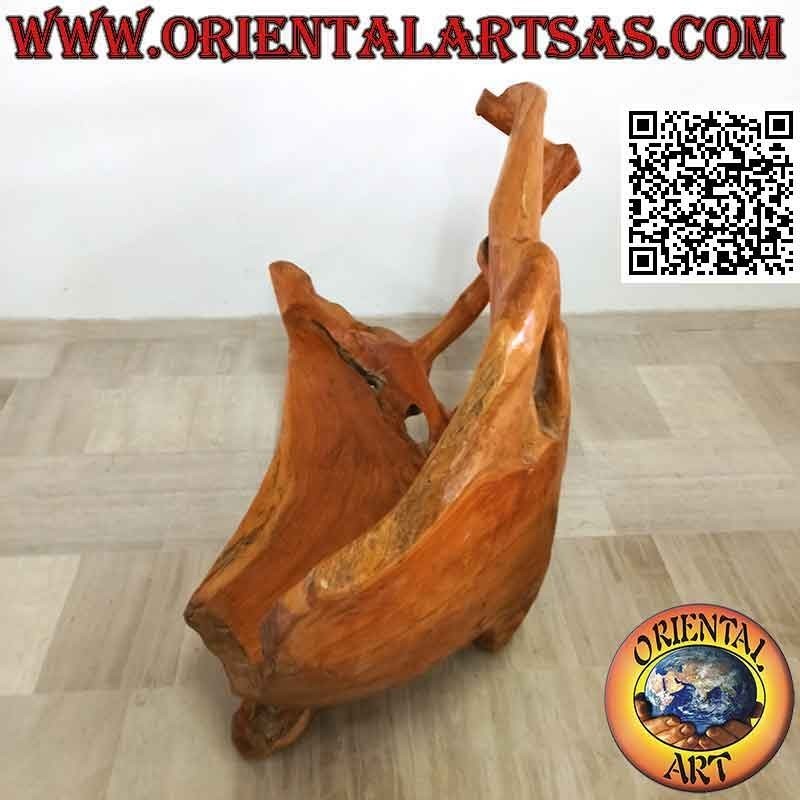 Armchair bench in natural teak root (100h x 147x86)