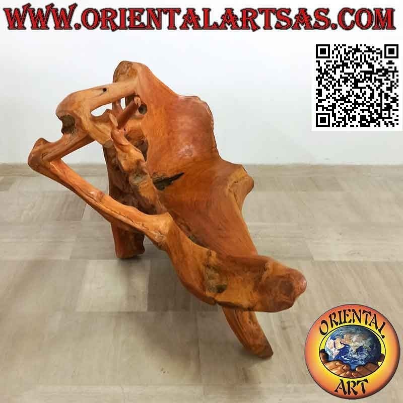 Banco sillón en raíz de teca natural (100 x 147 x 86)
