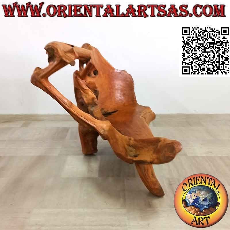Armchair bench in natural teak root (100h x 147x86)