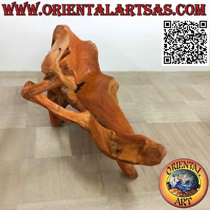 Fauteuil banc en racine de teck naturel (100h x 147x86)