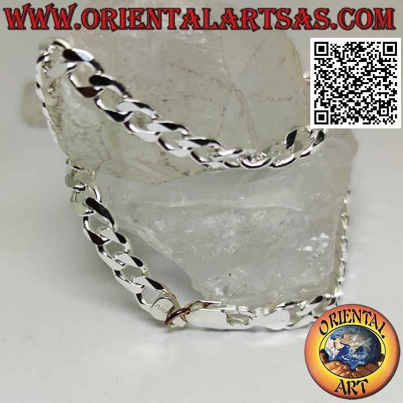 925 ‰ silver necklace with 45 cm x 7 mm x 2 mm diamond groumette chain