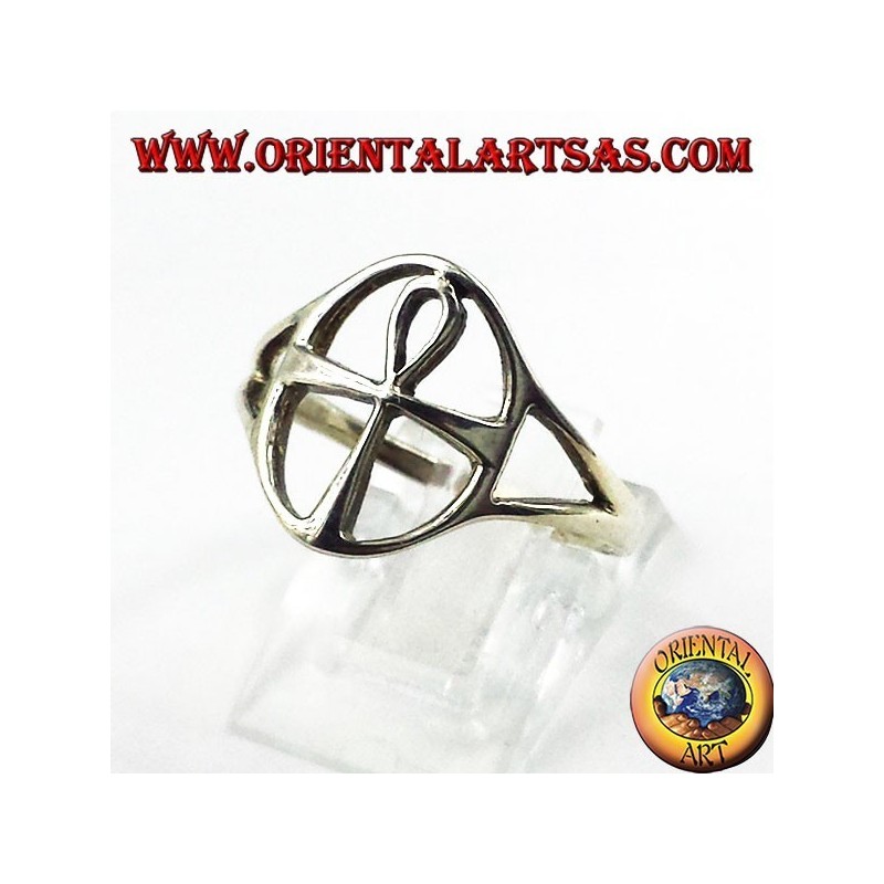 Silver ring, cross Egyptian Ankh