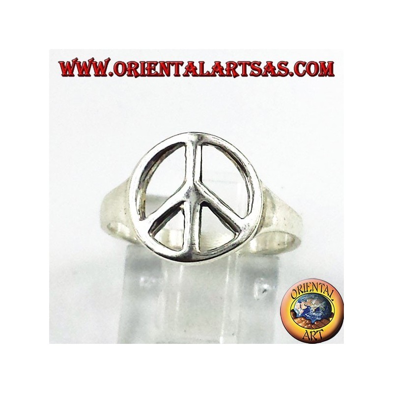 Silver ring symbol of peace