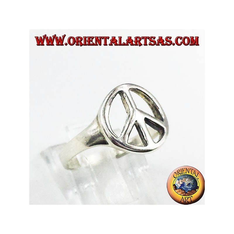 Anello in argento simbolo di pace