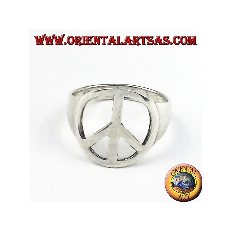 Anello in argento traforato, simbolo di pace
