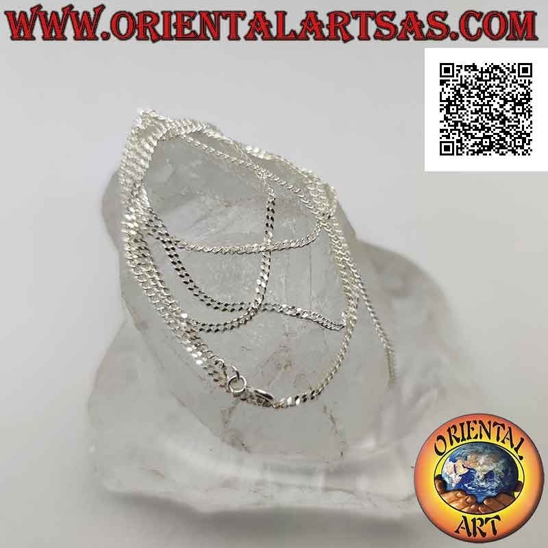 Collana catenina in argento 925 ‰ a catena groumette diamantata da 60 cm x 2 mm x 1 mm