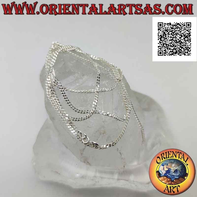 Collana catenina in argento 925 ‰ a catena groumette diamantata da 60 cm x 2 mm x 1 mm