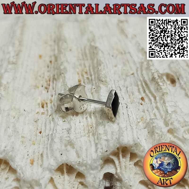 Mini pendiente / alfiler de nariz de ónix rombo de plata