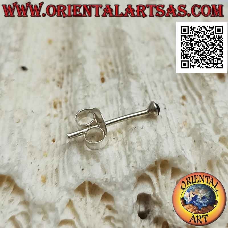 Mini orecchino / puntino da naso in argento tondo onice sfaccettata