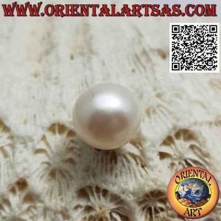 Mini orecchino in argento, la perla piatta dietro (10mm Ø)