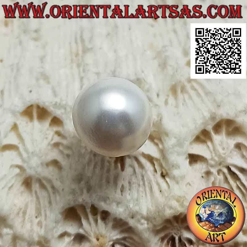 Mini boucle d'oreille en argent, la perle plate derrière (8mm Ø)