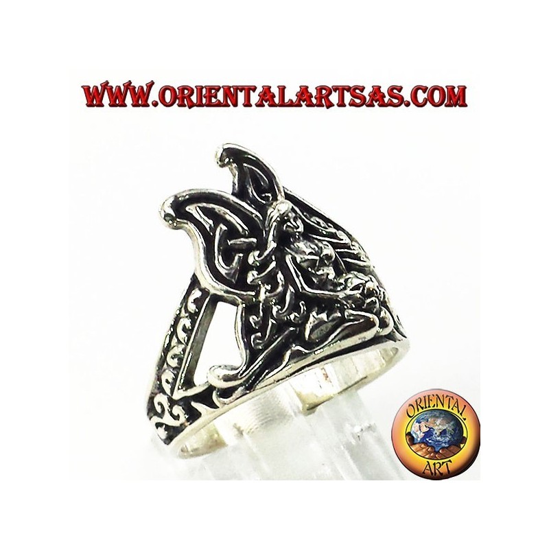 Silver ring kneeling fairy