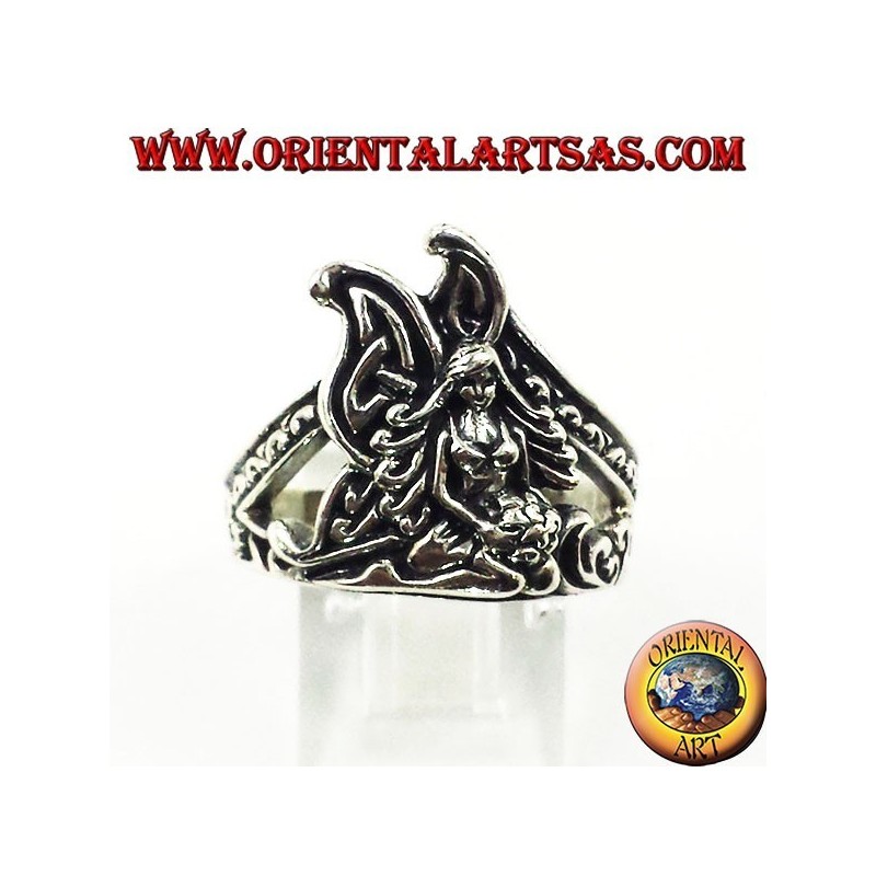 Anello in argento fata inginocchiata