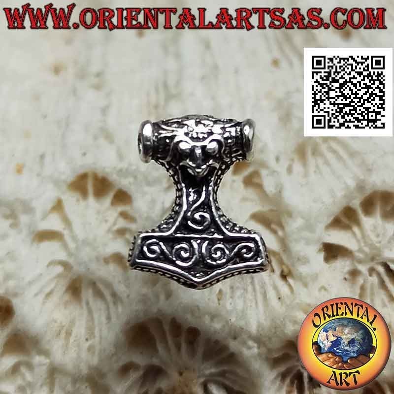 Silberner Mini-Ohrring, Thors Hammer (groß)