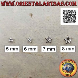 Mini orecchino in argento, punto luce zircone bianco sfaccettato incastonato (stella)