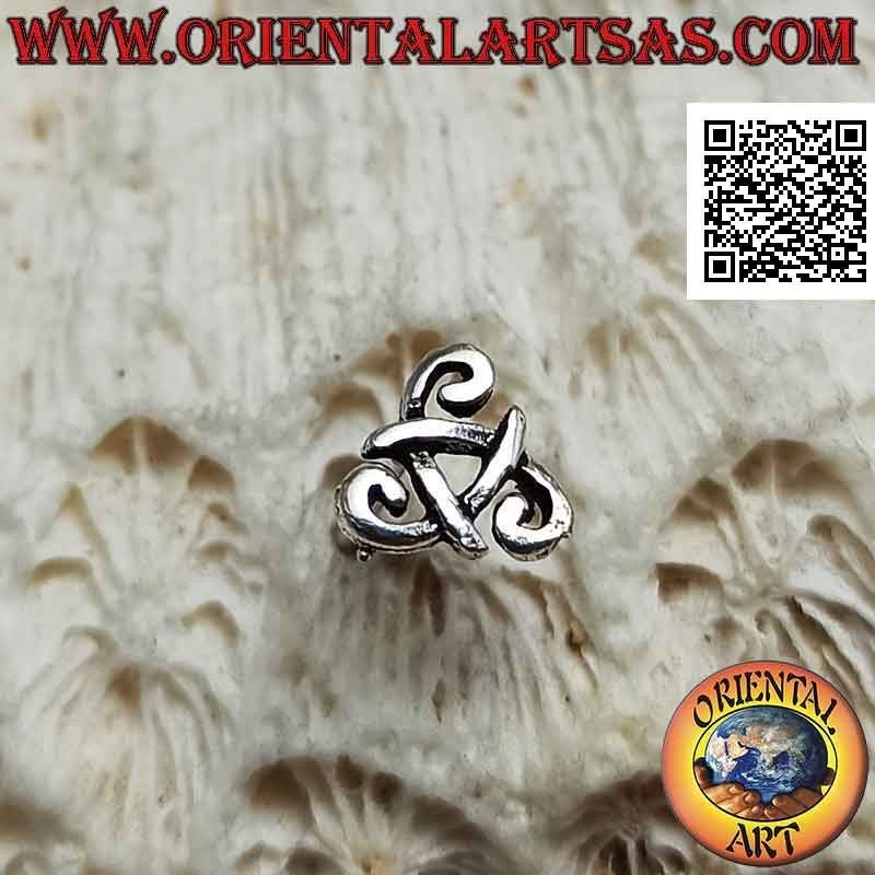 Mini silver earring, Odin's tricorn