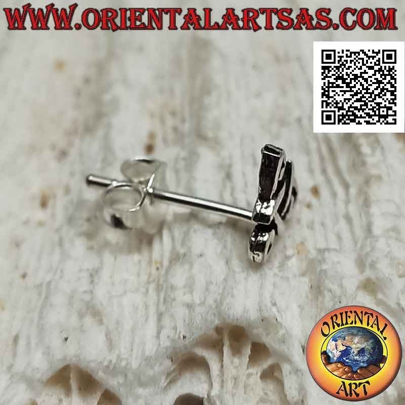 Mini silver earring, Odin's tricorn