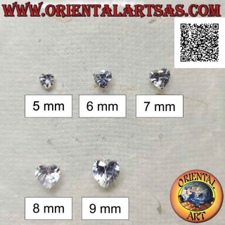 Mini Ohrring in Silber, weißer facettierter Zirkon Lichtpunkt (Herz)